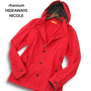 rhenium HIDEAWAYS NICOLE ハイダウェイ ニコル 通年★ 裏地ストライプ フード付き ジャケット ブルゾン Sz.48 メンズ　A4T13877_C#O