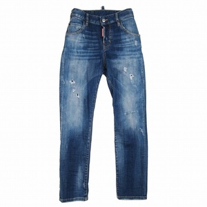 美品 19aw ディースクエアード COOL GIRL JEAN スキニー ジーンズ ダメージ ウォッシュ加工 デニム パンツ ジーパン Gパン 34 インディゴ