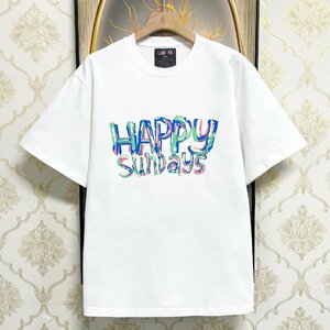 定番EU製＆定価2万◆UABONI*Paris*半袖Tシャツ*ユアボニ*パリ発◆綿100％ 通気 快適 柔らかい カラフル カットソー スウェット アメカジ XL