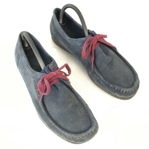 ポルトガル製☆Padmore & Barnes ?☆ワラビー/デザートブーツ【8/26.5/紺/Navy】スエードレザー/クレープソール/shoes◎CD-143