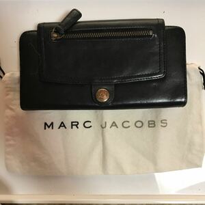 MARC JACOBS 二つ折り長財布　レザー　ブラック　マークジェイコブス　革　メンズ　ブランド 長財布 ロングウォレット 財布