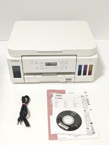 極美品 G6030WH Canon 特大容量ギガタンク搭載 インクジェットプリンター 複合機 Wi-Fi キャノン USB 有線LAN 付属品多数 コピー スキャン