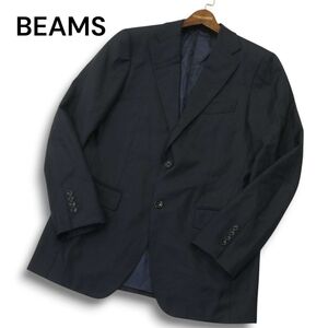 【美品】高級★BEAMS F ビームスF 通年 CANONICO ウール100％★ テーラード ジャケット Sz.50 メンズ 紺 日本製　A5T00019_1#O