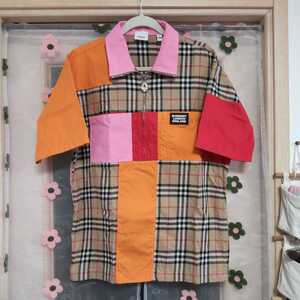 バーバリー BURBERRY パッチワーク カラーブロック 19AW シャツ　半袖シャツ