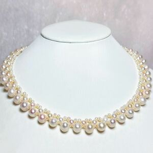 花珠級本真珠ネックレス4-8mm 38+5cm 天然パールネックレス　Pearl necklace