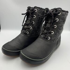 K554 KEEN キーン ELSA L BOOT WP スノーブーツ ウォータープルーフ US6.5 23.5cm ブラック ツイード