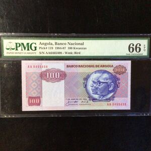 World Banknote Grading ANGOLA《Banco Nacional》100 Kwanzas【1984】『PMG Grading Gem Uncirculated 66 EPQ』