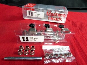 ★新品セール/最安値★高級感 GOTOH／SD91-B5-N-L6／マット ブラック／黒／BK◆国産 高品質 高精度！ ゴトー 糸巻き 片側６連 ニッケル