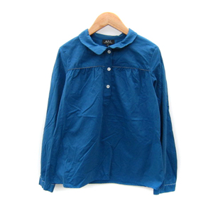 アーペーセー A.P.C. ブラウス シャツ 長袖 無地 プルオーバー S 青 ブルー /SY44 レディース