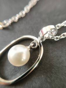 ◆ MIKIMOTO ミキモト 本真珠 1P アコヤ真珠 SV925 アコヤ真珠 ペンダントネックレス 2.64g 約6.0mm 約41cm akoya pearl Necklace jewelry