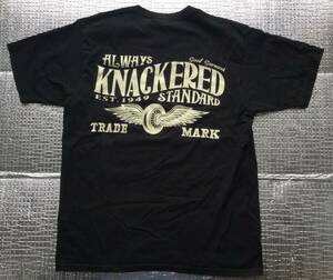 ハーレー乗りの方へ【フライングホイール柄★KNACKERED ナッカード★ ヘビーウェイトタイプTシャツ 】バイカー　アメカジ アイアンショベル