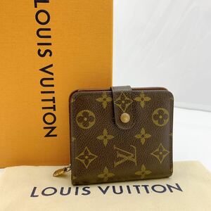 A127【ほぼ極美品】LOUIS VUITTON ルイヴィトン モノグラム コンパクトジップ ラウンドファスナー 二つ折り財布 M61667/CA1001