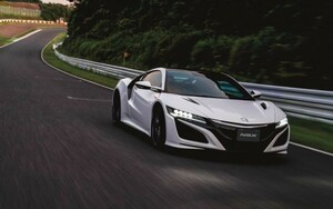 ホンダ NSX 2017年 アキュラ 北米 白 絵画風 壁紙ポスター 特大ワイド版921×576mm（はがせるシール式）001W1