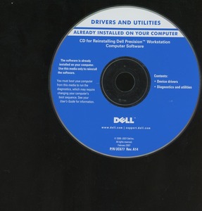 ◆DELL　For Reinstalling Dell Precision workstation Computer Software CD　UC677 （REV A14）