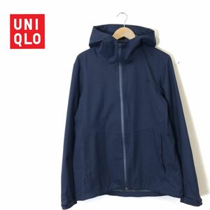 1K2743-D◆ UNIQLO ユニクロ ブロックテックパーカー 撥水 ブルゾン アウター ◆ sizeL ネイビー 紺 ポリエステル