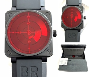 名品　世界999本限定　Bell＆Ross ベル＆ロス　BR01-92 RED RADAR　レッドレーダー　ブラック 自動巻き　時計　メンズ　黒　リミテッド