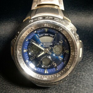ジャンク CASIO カシオ G-SHOCK G-701D-2A 腕時計 クオーツ アナデジ 多機能 ステンレススチール ブルー文字盤 メタルベルト メンズ