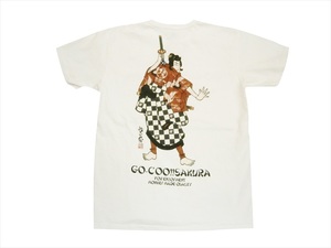 GO-COO!!ゴクー GST-8400 「悟空呉服店/歌舞伎」 半袖Tシャツ ホワイト Ｌ新品