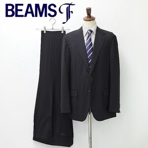 新品◆BEAMS F ビームスF ストライプ柄 3釦 スーツ セットアップ チャコールグレー 56 6R