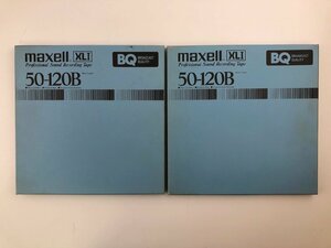 オープンリールテープ 10号 MAXELL 50-120B XLⅠ BQ メタルリール MR-10 元箱付き 2本セット 使用済み 現状品 (903-2)