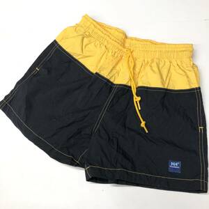 90s 00s HELLY HANSEN ヘリーハンセン ナイロンショーツ Mサイズ HST1513 ブラック イエロー