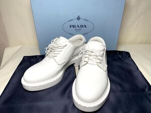 新品同様　【PRADA】1E877M エンボス三角ロゴ　レザーローファー プラダ ブラッシュドレザー ダービーシューズ レディース　37 付属品