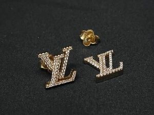 1円 LOUIS VUITTON ルイヴィトン M00609 ブックル ドレイユ LV アイコニック ストラス ピアス アクセサリー ゴールド系 AW9335