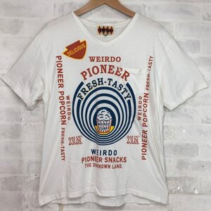 WEIRDO ウィアード POPCORN ポップコーン Nネック 半袖 Tシャツ SIZE: L ホワイト MH632024100510