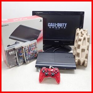 1円〜 動作品 PS3 プレステ3 本体 CECH-4200B 250GB + コール オブ デューティー ゴースト 等 ソフト3本 まとめてセット SONY 箱付【20