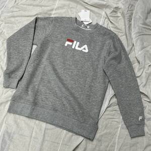 新品未使用品 ★フィラ FILA★メンズ Mサイズ 『ロングスリーブスウェットシャツ』 裏起毛 スウェット トレーナー 440-342-G/MGY