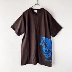 ギルダン　S　半袖Tシャツ　コットン100%　プリント　こげ茶　カジュアル