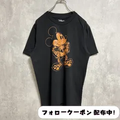 古着 used　Disney　ディズニー　Mickey mouse　ミッキーマウス　半袖プリントTシャツ　黒　ブラック　骨