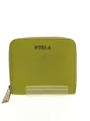 FURLA フルラ 2つ折り財布 レザー イエロー 無地 レディース