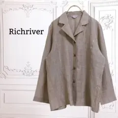 『Richriver』サマー ジャケット/アウター【M】グレー系 麻混 薄手