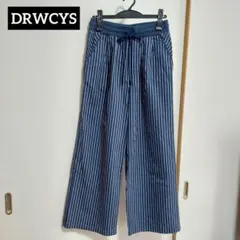 【 美品 】　DRWCYS　ピンストライプ ワイドパンツ　ネイビー　S