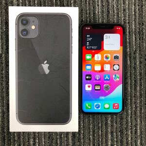 ★22【中古 SIMロック解除済み★au★iPhone11 64GB☆MWLT2J/A★利用制限判定○★ブラック★au★バッテリー75%★352927117653194★SIMフリー