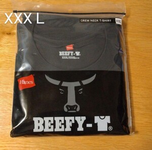 ビーフィー 　黒　ブラック メンズ Tシャツ 半袖 XXXL　大きいサイズ BEEFY Hanes 半袖 クルーネック