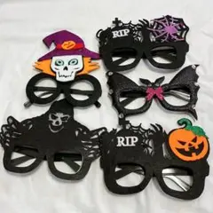 ハロウィン　メガネ　5個　コスプレ　パーティ お化け 蜘蛛 パーティ