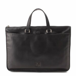 【ロエベ】Loewe　アナグラム ラムレザー ブリーフケース ビジネスバッグ ブラック 【中古】【正規品保証】191270