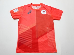 ■0825■asics アシックス 東京2020オリンピック　JAPAN 応援 吸汗速乾Tシャツ 応援Tシャツ サンライズレッド S●