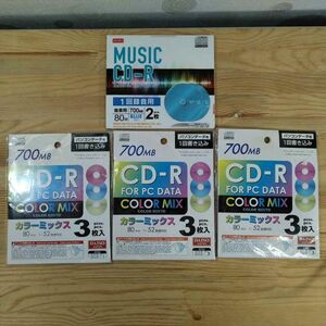 CD-R 計11枚セット MUSIC CD-R 700MB CD-R FOR PC DATA COLOR MIX (21_427_6)