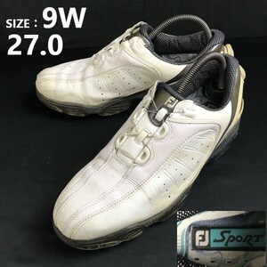 FOOTJOY/フットジョイ★ダイヤル式/レザー/ゴルフシューズ【size:9/27.0/white/白】GOLF/sneakers/Shoes/trainers◆pQ-636