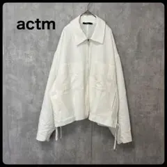 actm 袖ボリューム ビッグシルエット ワイドショートブルゾン　ホワイト