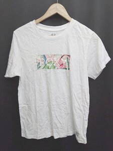 ◇ ⊂ Roxy ロキシー プリント 半袖 Tシャツ カットソー サイズL ホワイト マルチ レディース P