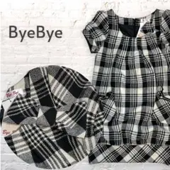 新品☆ByeBye 胸リボンウールチェックミニワンピース