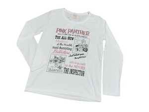 【新品】ピンクパンサー レディース Tシャツ 長袖 4【M】白/ホワイト◆長T PINK PANTHER MOVIE 映画 アニメ マンガ 女性