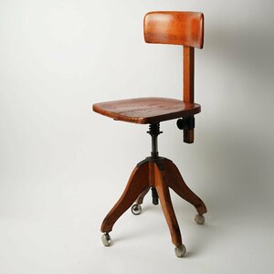 フランス ヴィンテージ インダストリアル 木製 チェアー 椅子[B116] 工業系 ブロカント 古物