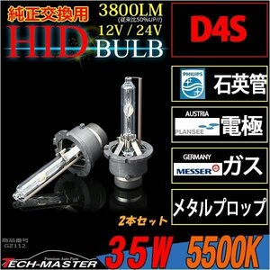 ロングセラーモデル HIDバーナー 35W D4S 5500K 光量 品質 材料にこだわった ロングセラー商品 純正交換用 HIDバルブ 単品 12V/24V GZ112