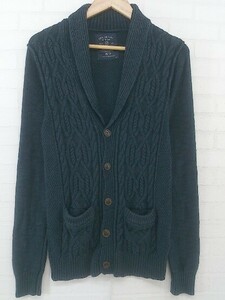 ◇ AMERICAN EAGLE OUTFITTERS ケーブルニット 長袖 カーディガン サイズ US XS UK 32 ネイビー メンズ P