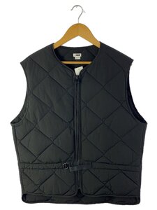 H BEAUTY&YOUTH◆QUILTED VEST/キルティングナイロンベスト/M/ナイロン/ブラック